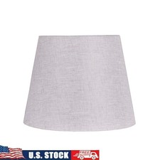 Grey Textured Fabric Drum Shade Hardback Replacement Lamp Fixture Spider Fitter