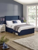 Leila Royal Blue Dual Storage Door 150cm Kingsize Bed