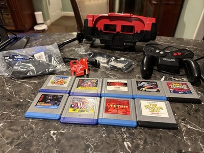 Nintendo Virtual Boy, Soldered Eye Patch Ribbons  & SSF Lens s  Upgrade+ 9 Games