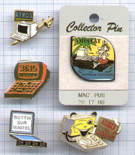 Lot Pin's informatique MINITEL Nouvelle Calédonie MAC PUB ATHOS BOTTIN 3615 3614