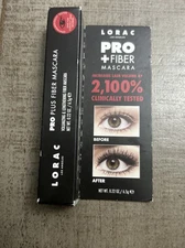 Lorac PRO Lash Plus Fiber Mascara – Black (0.22 oz) – Travel Size – NEW In Box