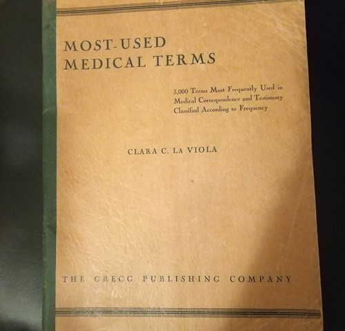 Most Used Medical Terms By Clara C. La Viola 1946 Rare - Picture 1 of 3