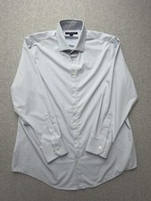 Mizzen Main Leeward Dress Shirt Mens Large Blue Check Stretch Long Sleeve