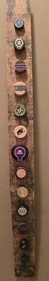 Bourbon Barrel Stave Decor Piece With Bourbon Bottle Stoppers