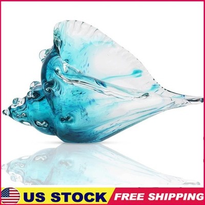 Handcrafted Glass Conch Shell Decorative Art Unique Home Office Accent Gift New