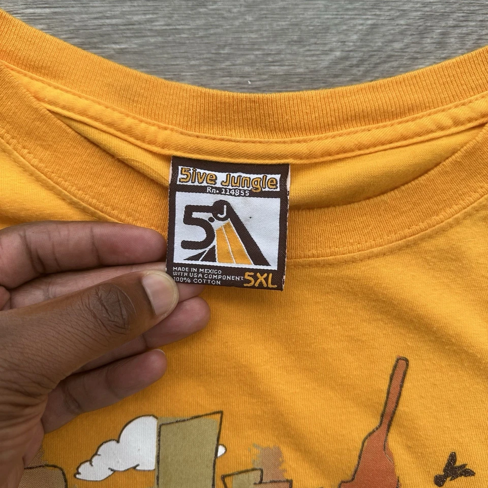 Camiseta De Colección Y2K 5ive Jungle Paseo de la Vida Rap Hip Hop Gráfica Talla 5XL Naranja Foto 4 de 4