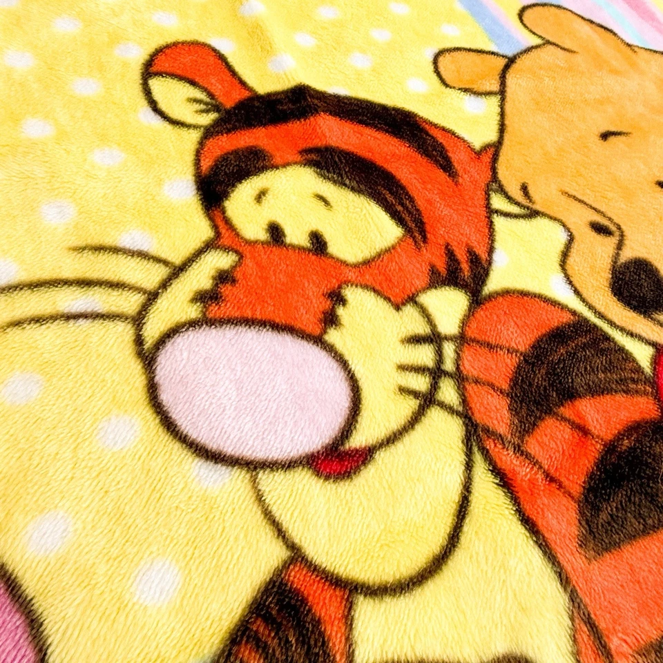 Manta de felpa polar pastel Winnie the Pooh vintage años 90 tigger lechlet Foto 4 de 4