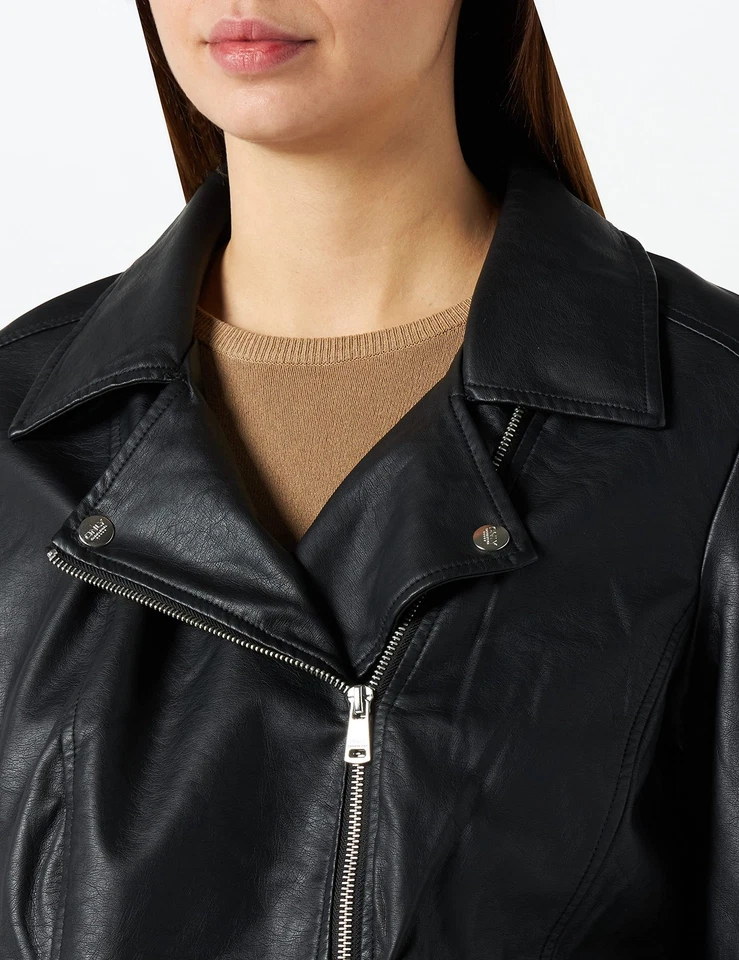 NOS Caremmy Faux Biker Noos Blouson Noir Black Black 44 Taille Fabricant 42 F... Foto 3 de 4