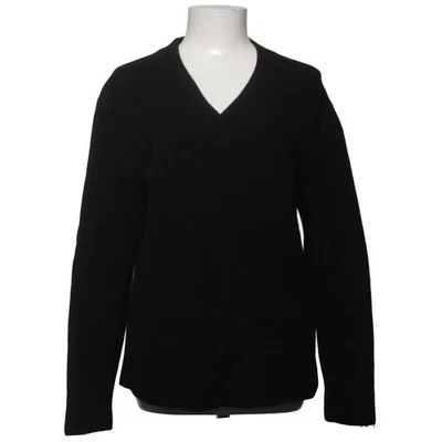 Zara, pull en tricot, taille : XL, noir, laine, unicolore, tricot fin #VBg - Photo 1/4