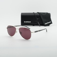 Montblanc MB0345S 002 Silver/Violet 57-16-150 Sunglasses New Authentic