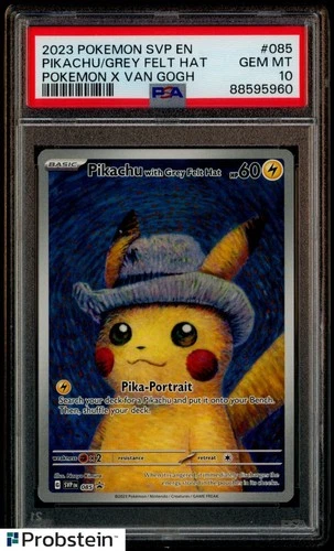 Pokemon Pikachu with Grey Felt Hat Van Gogh 085 Promo PSA 10 Graded GEM MINT