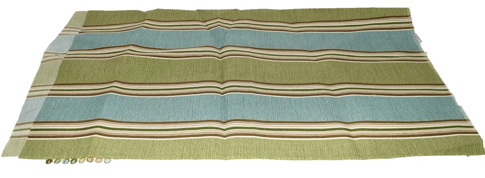 2009 John Wolf by Richloom Blue Green Brown Striped Upholstery Fabric 55" x 26" - Image 3 of 4
