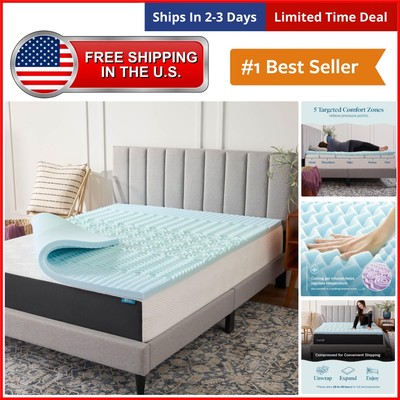 2-Inch California King Gel Memory Foam Topper - 5 Comfort Zones for Sleep Bliss