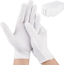 24 Pcs White Cotton Gloves for Dry Hands & Eczema, Moisturizing 9 Inch 