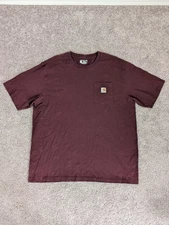Carhartt Shirt Loose Fit Maroon Pocket Tee Mens XL Extra Large