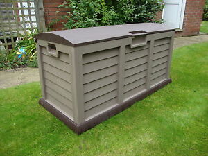 jumbo xl brown garden storage utility cushion box shed