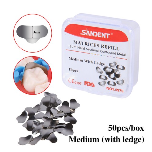 Dental Sectional Matrix System Contoured Metal Matrices Refill Matrix Bands 50x - Picture 51 of 77
