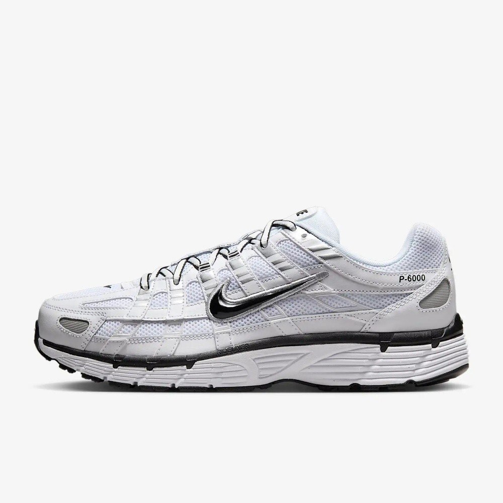 Nike P-6000 White Metallic Silver Black 6-13Size CD6404-107