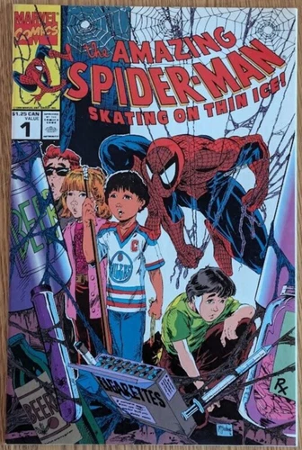 Amazing Spider-Man: Skating On Thin Ice; Todd McFarlane cover, 1990, NM,Canadian
