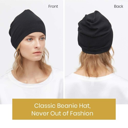 100% Silk Knitted Slouchy Beanie Breathable Thin Women Men Stretch Skull Cap - Picture 2 of 8