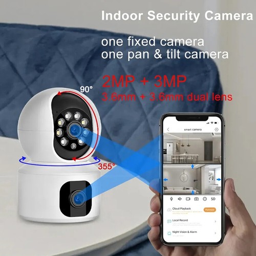 Dual Lens Dual Screen Outdoor Security Camera Surveillance IP with iCSee App - Picture 12 of 21