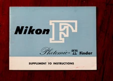 NIKON PHOTOMIC T FINDER INSTRUCTION BOOK, (66.6 AO) B/215454
