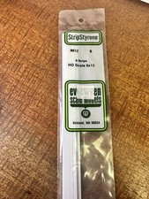 8612 Evergreen Models Strip Styrene - 9 Pieces - HO Scale 6x12 14" long