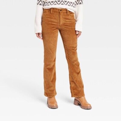 Women's High-Rise Vintage Corduroy Bootcut Jeans - Universal Thread Brown 18