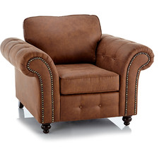 Oakland Tan Brown Large Leather Corner Sofa 3 & 2 Seater Fullback Premium Suite