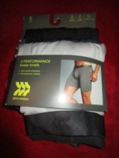 3 Pair All in Motion Men's Performance Boxer Briefs S Small