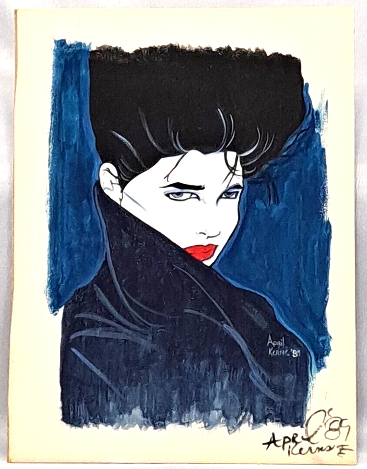 Arte Original Acuarela Rendición De Patrick Nagels Años 80 Damas Firmado A Mano Foto 4 de 4