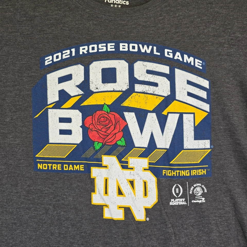 Notre Dame Fighting Irish Shirt Adult Medium 2021 Rose Bowl Long Sleeve Fanatics - Image 2 of 4