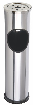 Metal Free Standing 2 in 1 Cigarette Ash Tray & Rubbish Litter Waste Dustbin