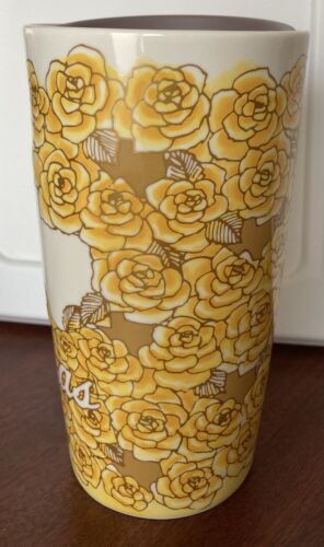 Tazza da viaggio in ceramica Starbucks TEXAS rosa gialla 12 once 2021 NUOVA - Foto 2 di 5