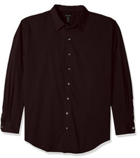Van Heusen Mens Slim Fit Sateen Stripe Long Sleeve Sz 16-16 1/2 Burgundy New NWT