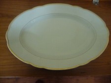 Servierplatte Schönwald oval beige Goldrand/Wellenrand
