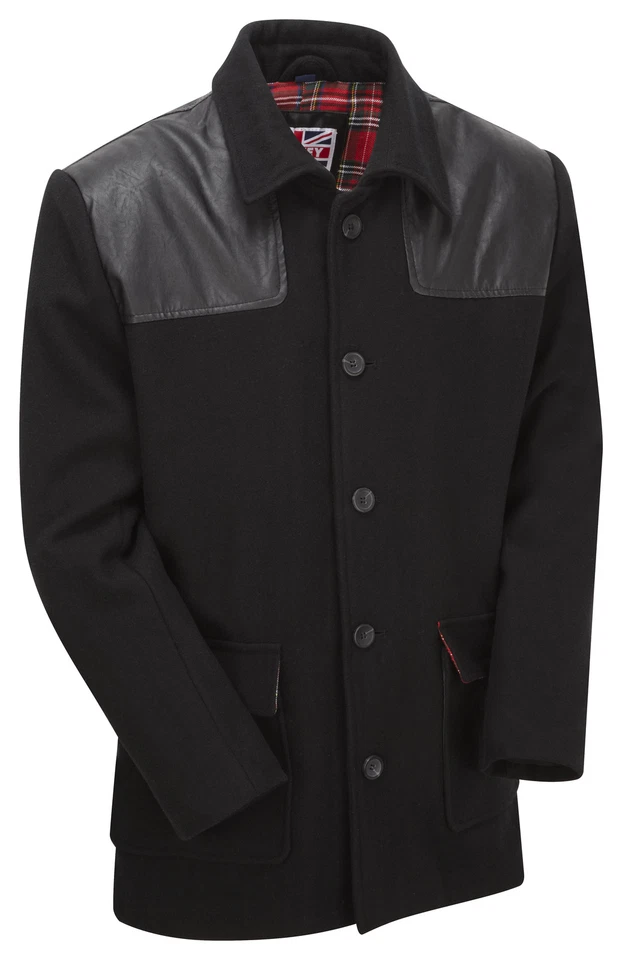 Donkey Jacket Mens Vintage Skinhead Punk MOD Outdoor Work Winter Warm Wool Coat - Image 3 of 4