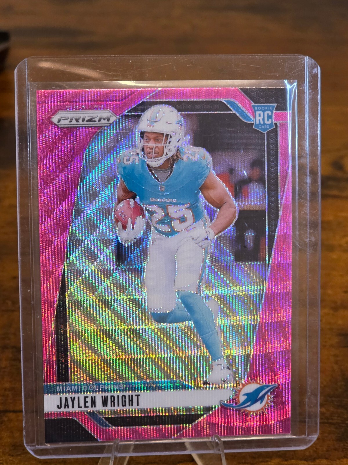 2024 Panini Prizm - Jaylen Wright #348 RC Pink Wave Prizm Miami Dolphins ROOKIE