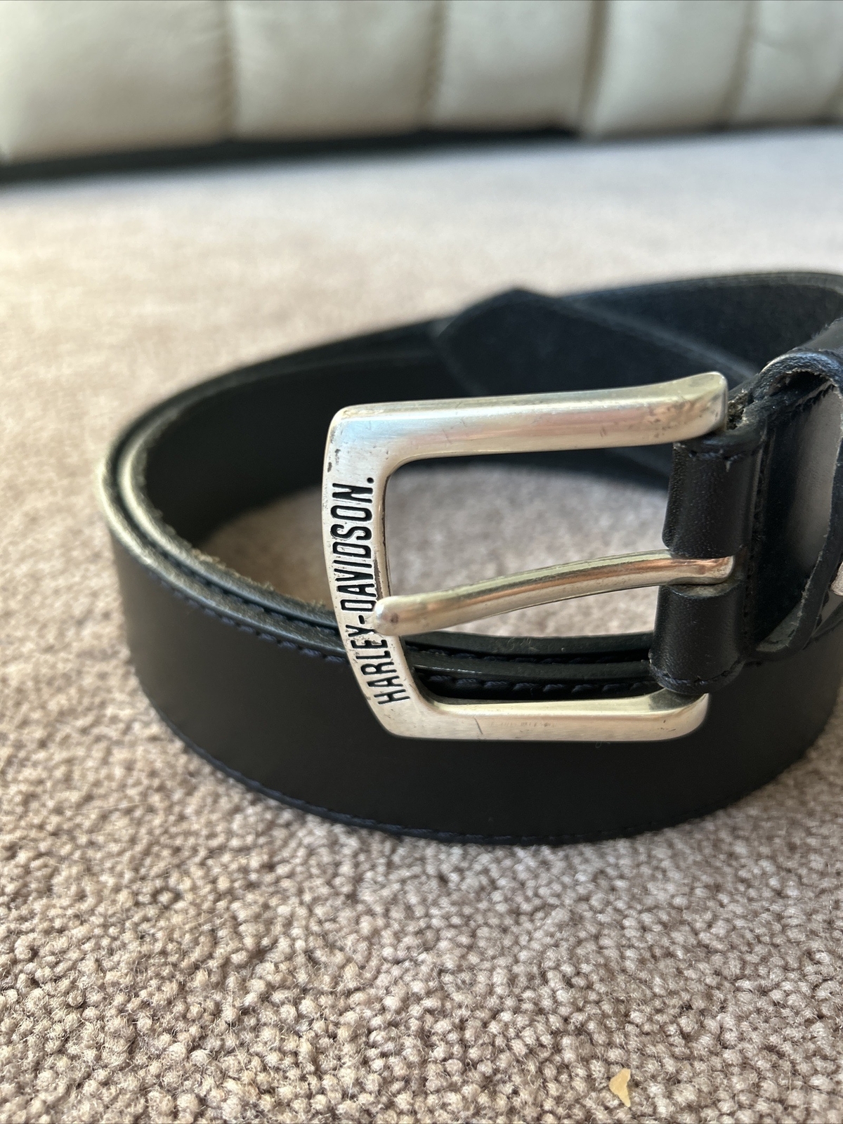 Harley Davidson Men’s Dress Belt Leather Engraved Buc… Gem