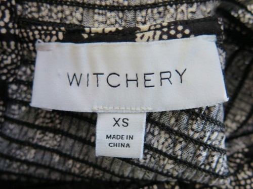 Stylish Black/White Print Elasticated bodice Top from Witchery - Size XS - Picture 7 of 10