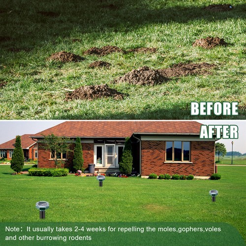 Mole Repellent Ultrasonic Solar Powered LED Animal Repellent for Outdoor Lawn US - Picture 13 of 58