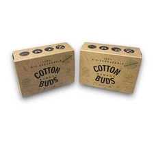 Bamboo Qtips Cotton Buds with Wooden Sticks QTips for Ears Swabs 2 Box 400 Count