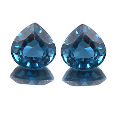 AAA Natural Blue Indicolite Brazilian Tourmaline Heart Gemstone Cut Pair 8x8 MM