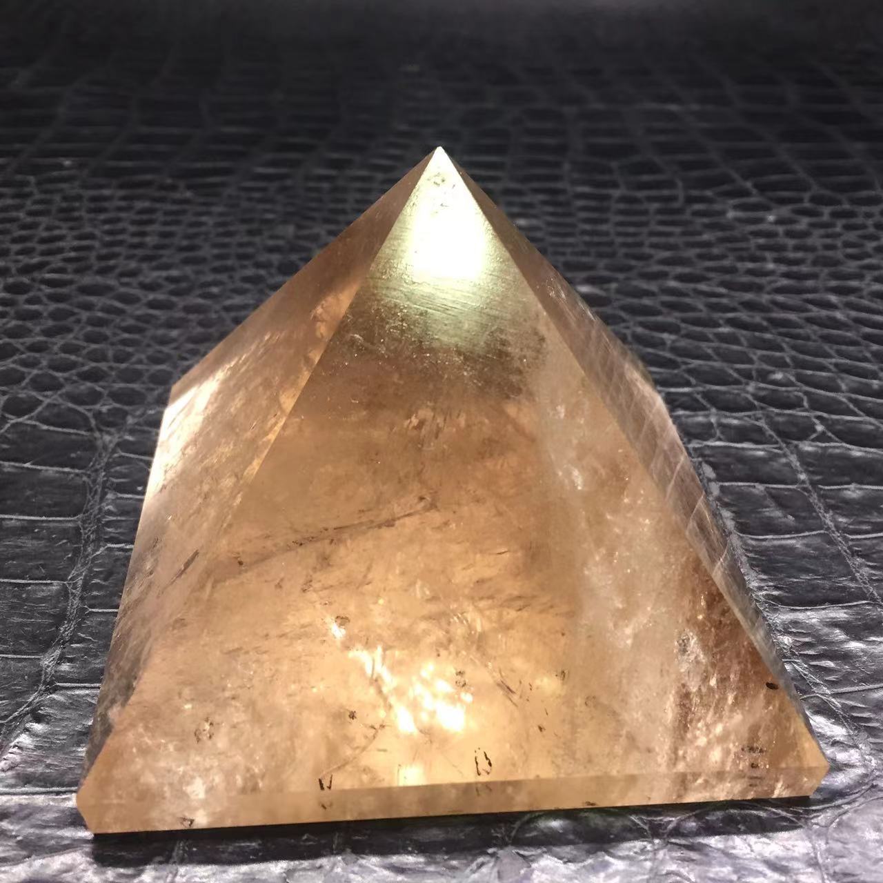 Natural Clear Smoky Quartz Crystal Carved Pyramid Healing Reiki Decoration 1Pc