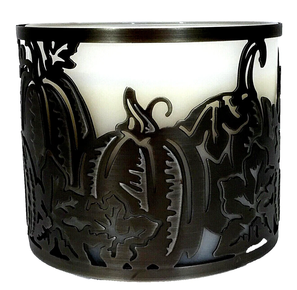 RICH BRONCEED PUMPKIN Parche Jardín 3 Mechas Candelabro Baño y Cuerpo Funciona Usado en Excelente Condición Foto 4 de 4