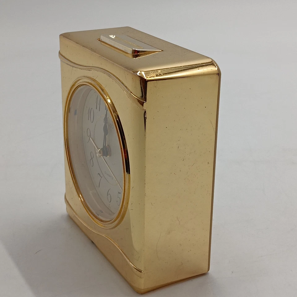 Vintage Gold Tone Plastic SEIKO Quartz Alarm CLOCK Tested Working - Image 3 of 4