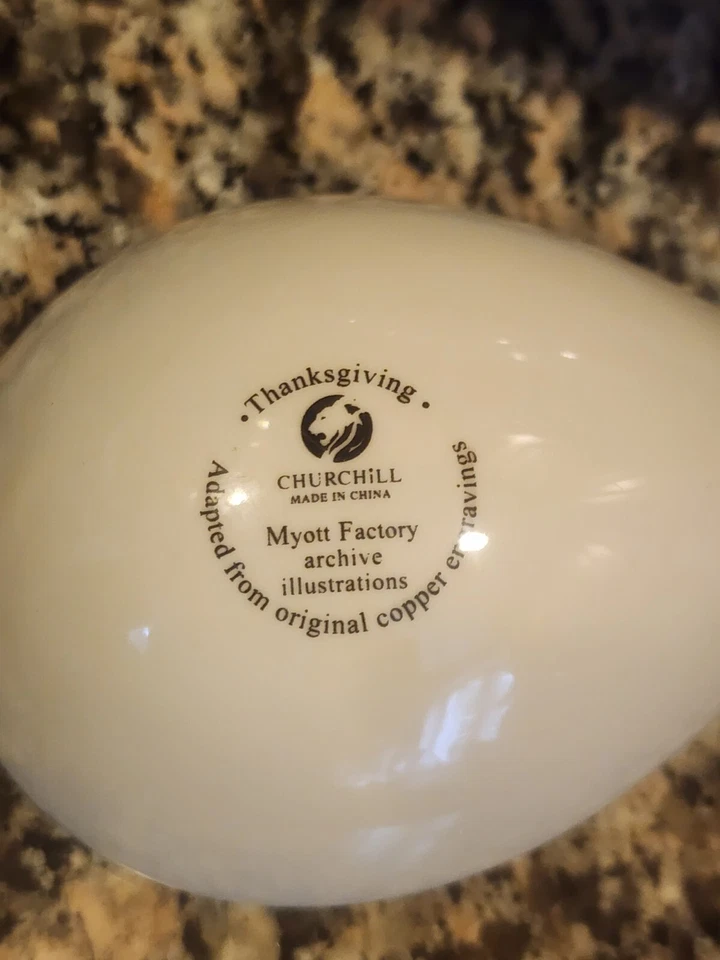 Sopa de pavo Churchill Myott de Acción de Gracias 3 piezas con cucharón Foto 4 de 4