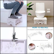 Squatting Toilet Stool - Wood & Plastic Potty Stool for Bathroom Toilet