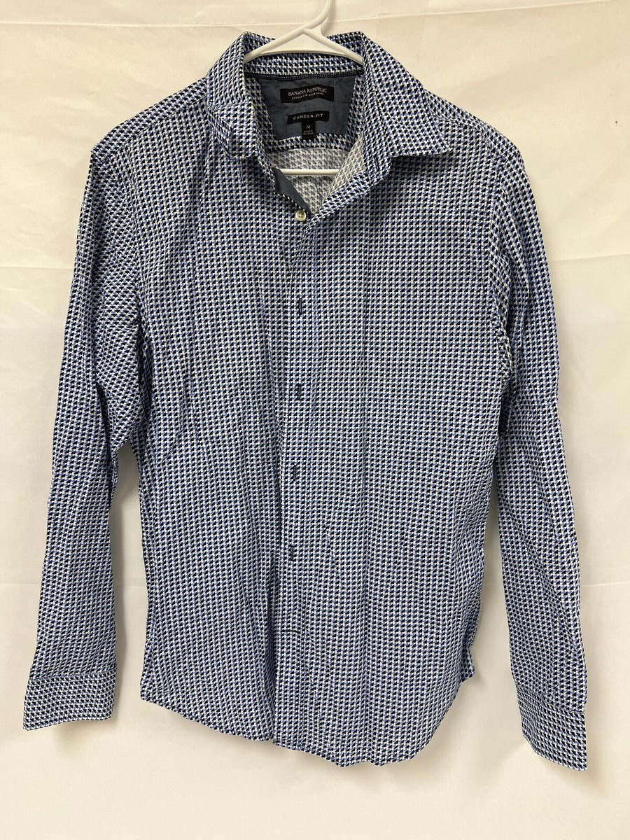 Banana Republic Mens Custom 078 Wash Shirt Camden Fit Long Sleeve 