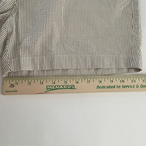 NEW J Crew Men’s 5” Seersucker Short Size 35 Beige White Stripe 5 Inch Inseam - Picture 14 of 17